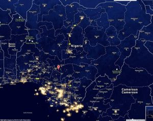 Nigeria at night from Space